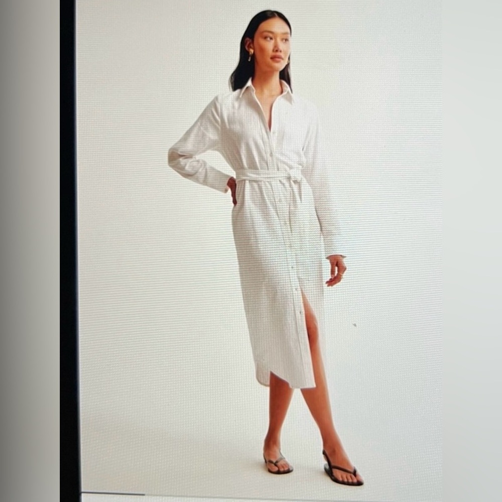 Abercrombie & Fitch White Linen Button-Up Shirt